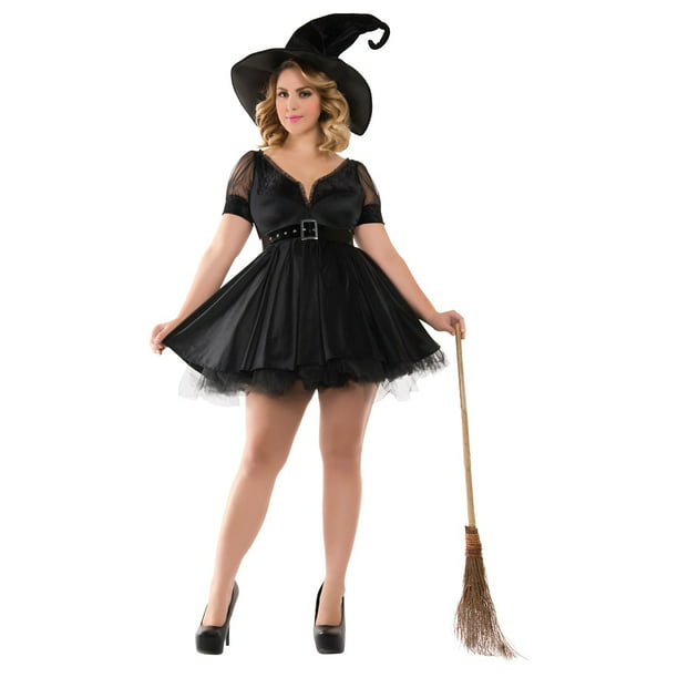 Party King Women's Plus Size Bewitching Pin-Up Witch Costume 